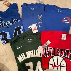Nike Blue, Green, and Red Sports T-Shirts